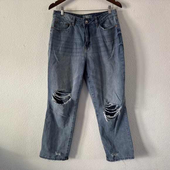 Rewash High Rise Jeans Y2K Streetwear 9/29 Junior Crop Vintage Staple Distressed - Picture 16 of 16